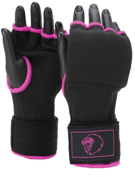 Super Pro Combat Gear Innenhandschuhe mit Bandage Schwarz/Rosa