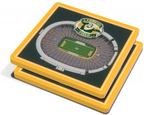 Green Bay Packers 3D Stadium View Untersetzer 2er-Set American Football