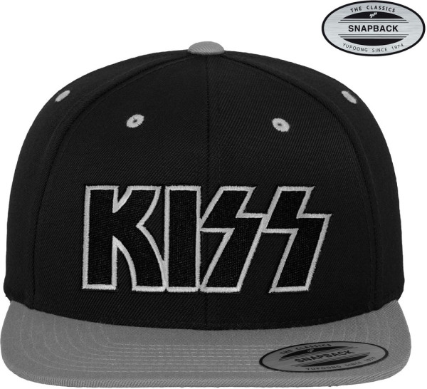 Kiss Logo Premium Snapback Cap Black-Dark-Grey
