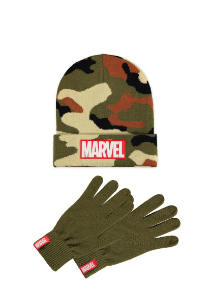Marvel - Men's Core Logo Giftset (Beanie & Knitted Gloves) Multicolor