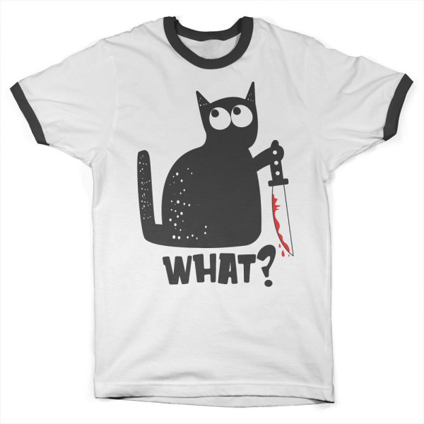 Hybris Cat Say What Ringer Tee White-Black