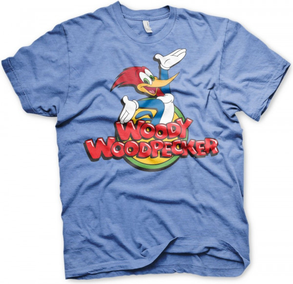 Woody Woodpecker Classic Logo T-Shirt Blue-Heather