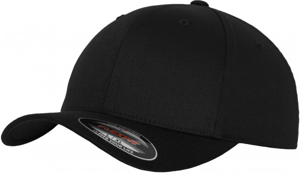 YUPOONG Inc. Cap Flexfit Wooly Combed Cap in Black-Black