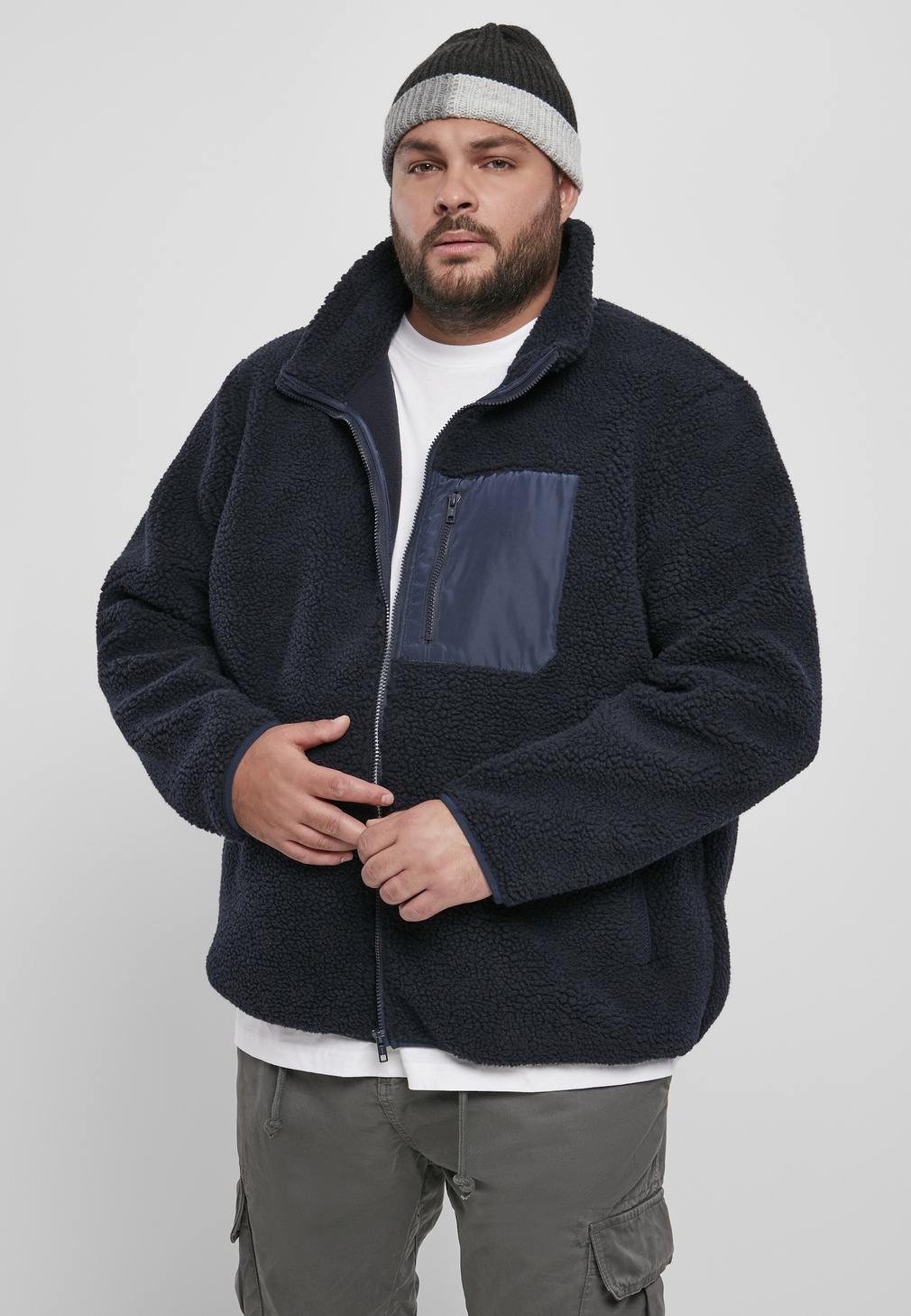 Urban Classics Jacke Sherpa Jacke Midnightnavy - Herren / Unisex