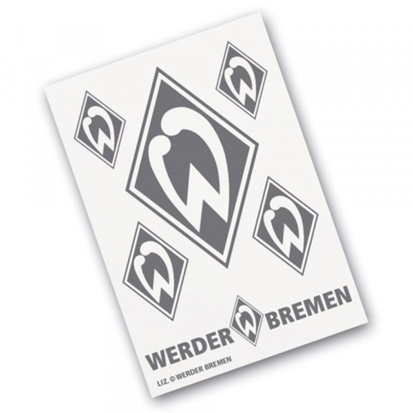 SV Werder Bremen Aufkleber Raute 6tlg., außen Fussball Silber