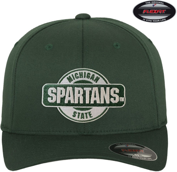 Michigan State University Msu Spartans Patch Flexfit Cap Olive