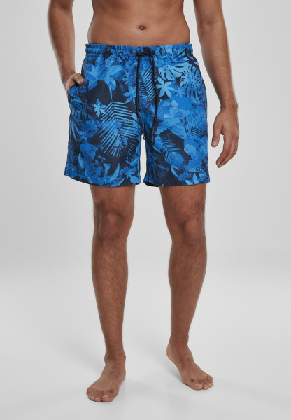 Urban Classics Swim Shorts Pattern Swim Shorts Blue Flower