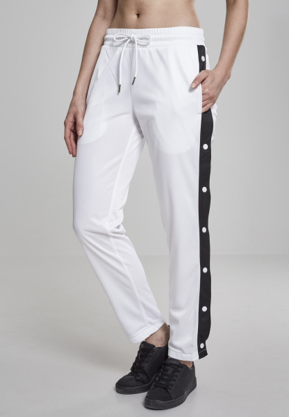 Urban Classics Damen Hose Ladies Button Up Track Pants Black/White/Black