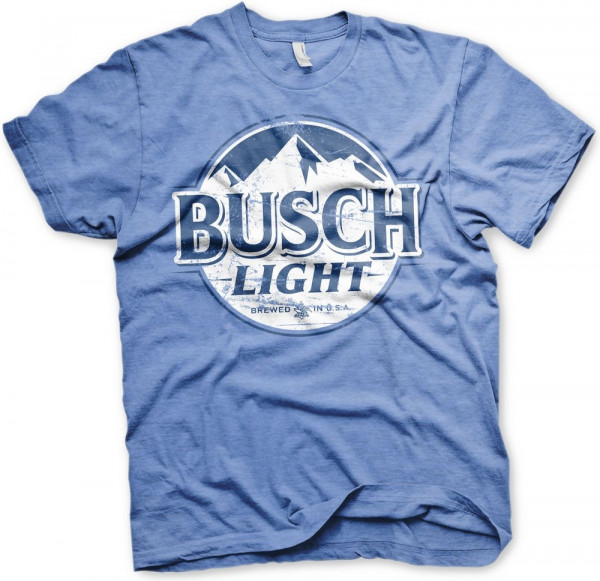 Busch Light Beer Vintage Logo T-Shirt Blue-Heather