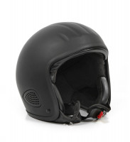 Bores Motorrad Helm Gensler Kult Jethelm mit Textil Innenfutter matt Black