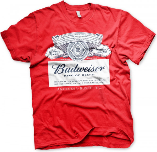 Budweiser Label T-Shirt Red