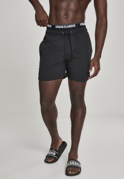 Urban Classics Swim Shorts Two in One Swim Shorts Black/White