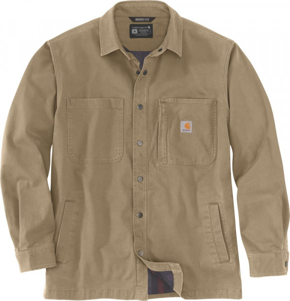 Carhartt Jacke Fleece Lined Snap Front Shirt Jac Dark Khaki