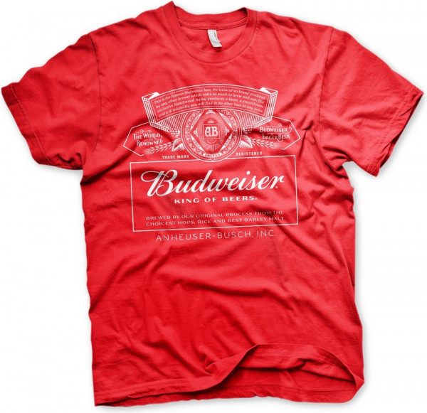 Budweiser White Logo T-Shirt Red