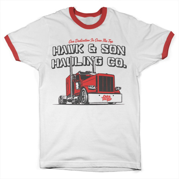 Over the Top Hawk & Son Hauling Co Ringer Tee White-Red
