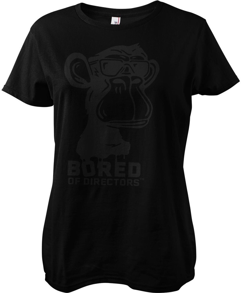 Bored of Directors Bod Logo Schwarz On Schwarz Girly Tee Damen T-Shirt Schwarz - Damen
