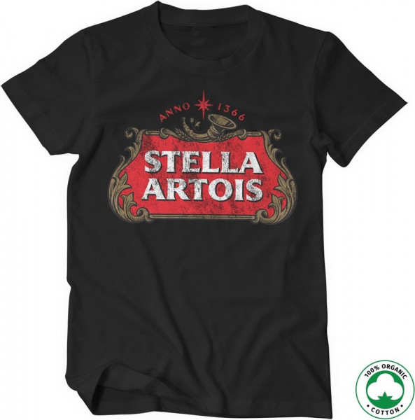 Stella Artois Washed Logo Organic T-Shirt Black