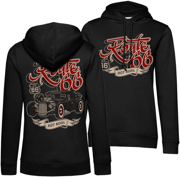 Route 66 Us 66 Hot Rods Girls Damen Hoodie Black