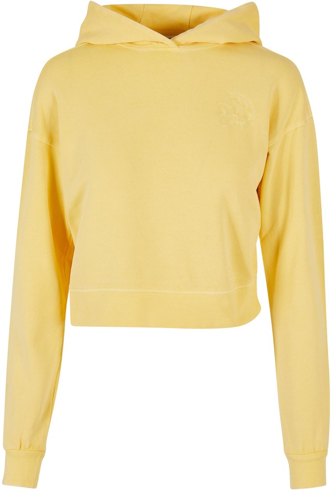 Urban Classics Damen Ladies Short Flower Embroidery Terry Hoody - Damen