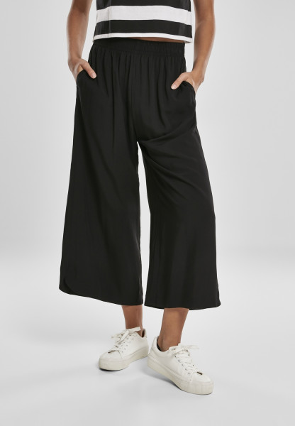 Urban Classics Damen Hose Ladies Wide Viscose Culotte Black