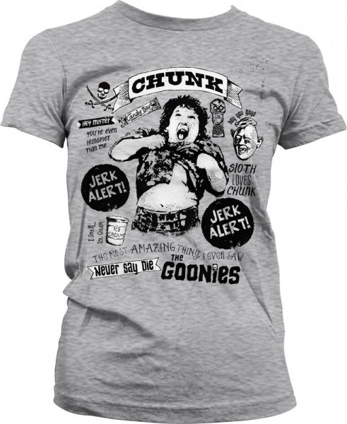 The Goonies Chunk Jerk Alert Girly Tee Damen T-Shirt Heather-Grey