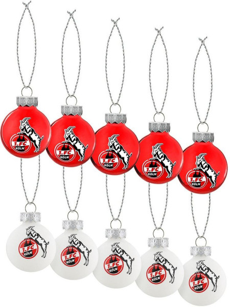 1. FC Köln Weihnachtsbaumkugeln Rut Un Wieß 10er Set 4080551