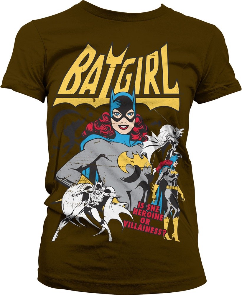 Batgirl Hero Or Villain Girly Tee Damen T-Shirt Braun - Damen