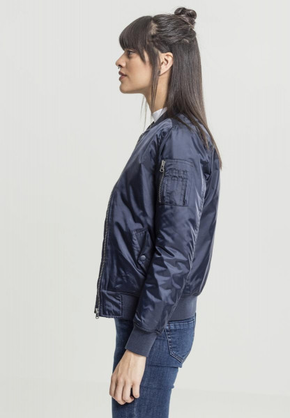 Urban Classics Women Bomber Jacket Ladies Basic Bomber Jacket Navy