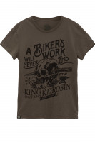 King Kerosin T-Shirt Bikers Work Watercolour Olive