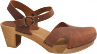 Sanita Clogs Damen Sandalen Wood-Matrix Square Flex Sandal Chestnut