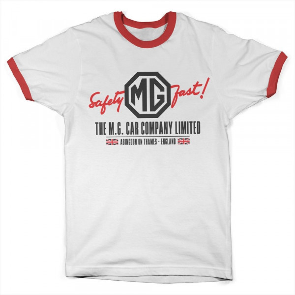 The MG Cars Co. England Ringer Tee T-Shirt White-Red