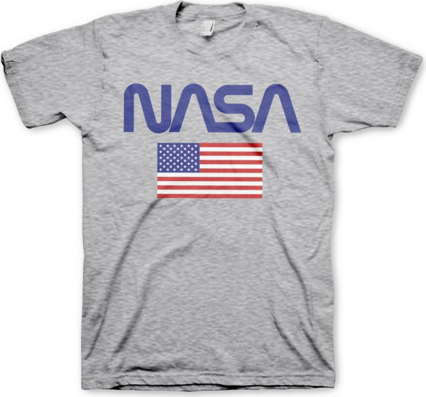 NASA Old Glory T-Shirt Heather-Grey