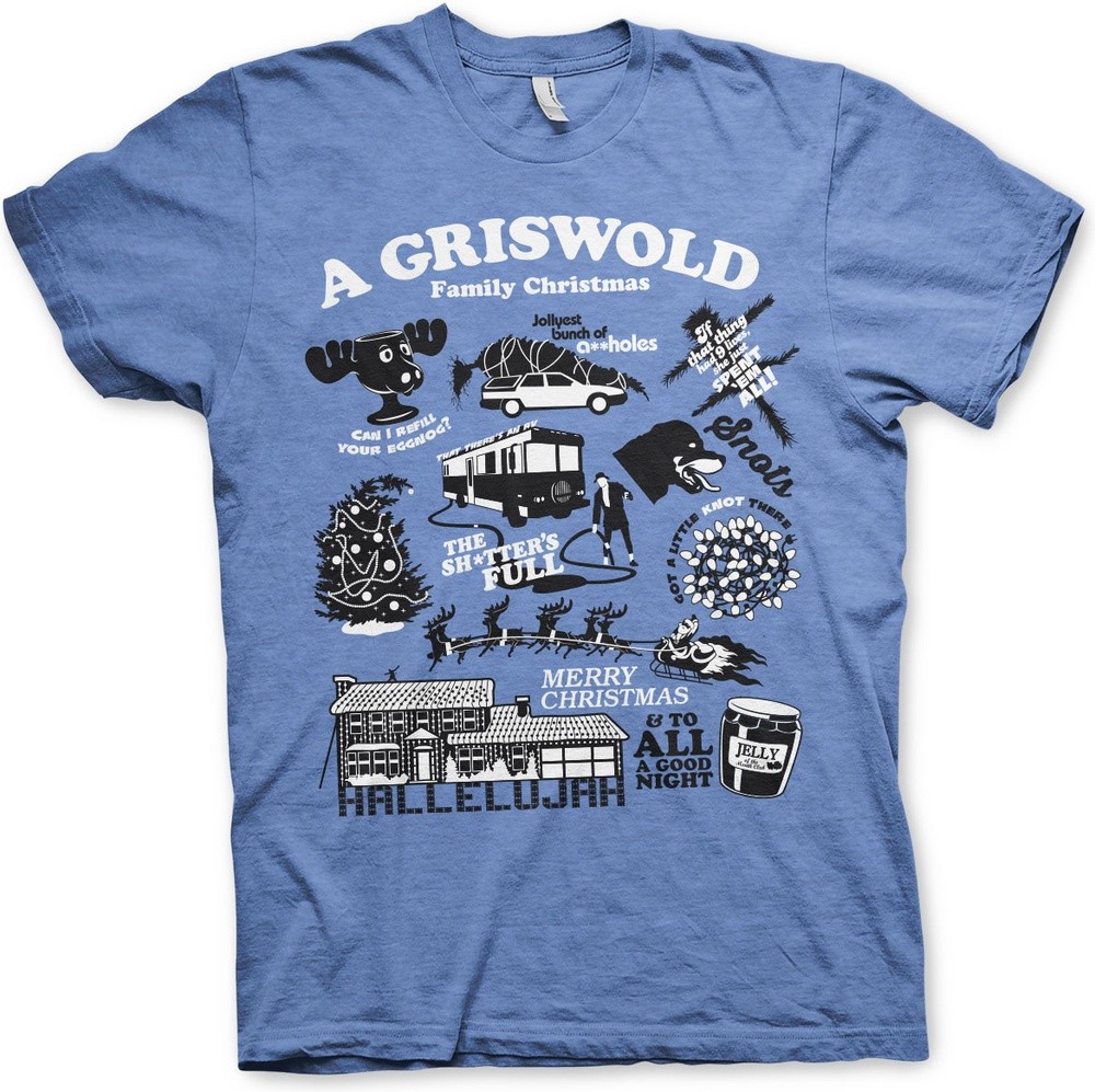 National Lampoon's Christmas Vacation Icons T-Shirt Blau-Heather - Herren / Unisex