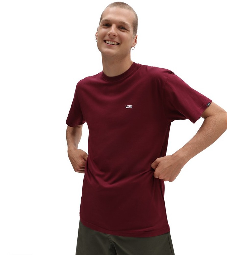 Vans Herren T-Shirt Mn Left Chest Logo Tee Burgundy - Herren / Unisex