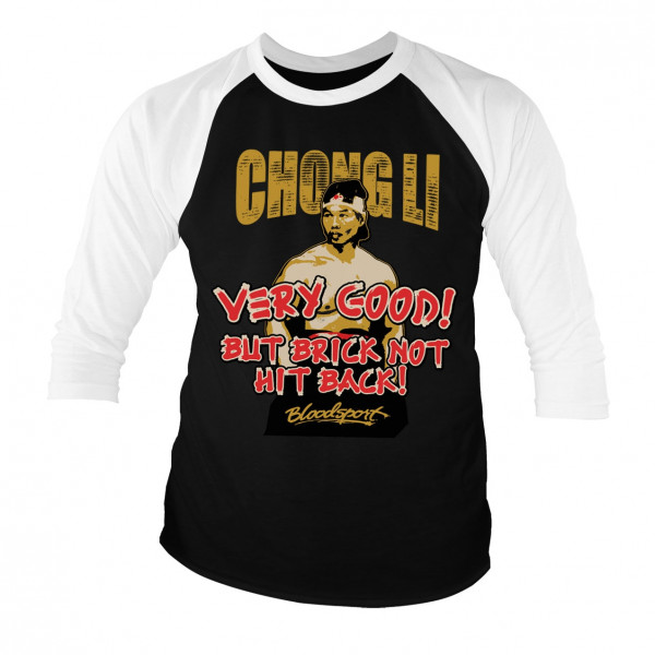 Bloodsport Chong Li Baseball 3/4 Sleeve Tee T-Shirt White-Black