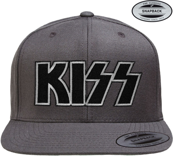 Kiss Logo Premium Snapback Cap Dark-Grey