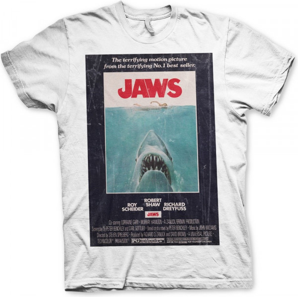 Jaws Vintage Original Poster T-Shirt White