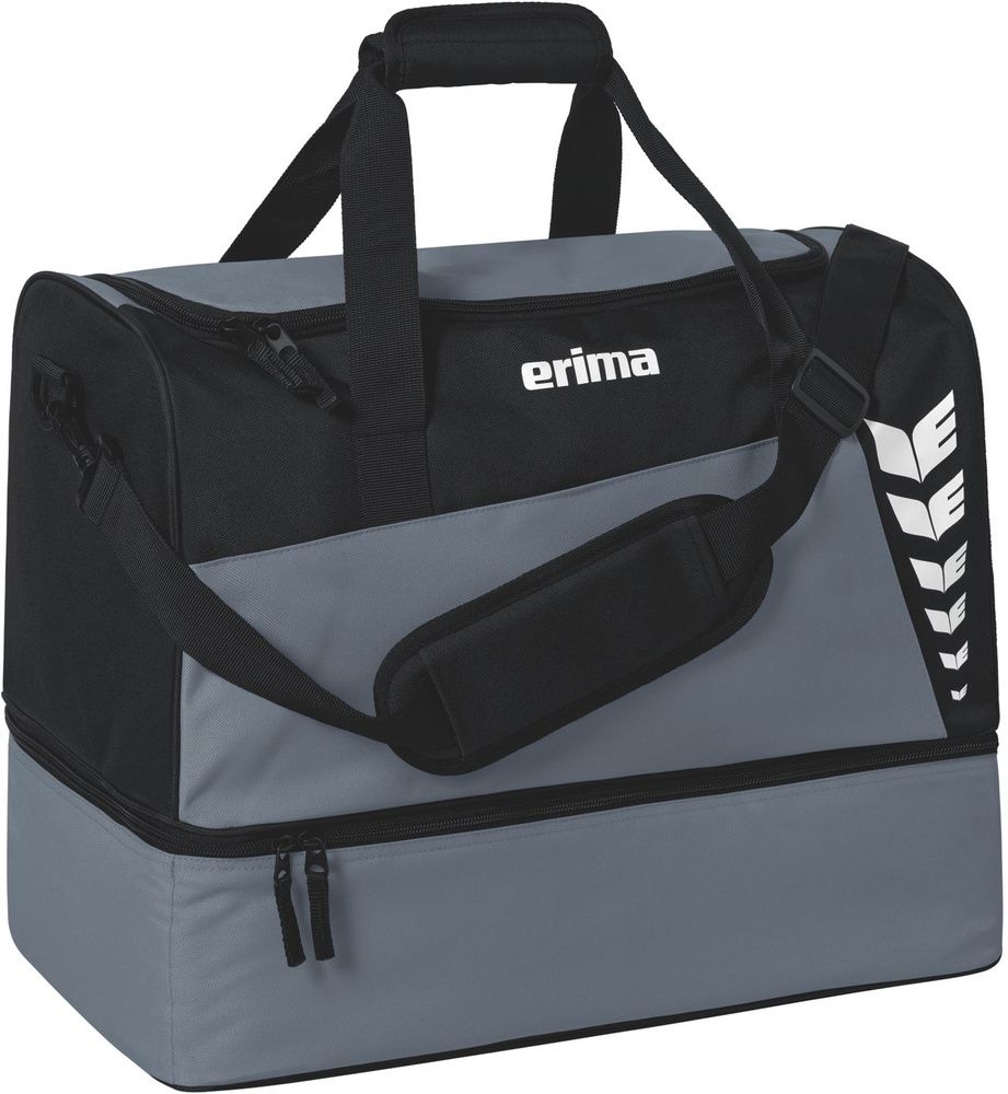 Erima Six Wings Sporttasche Mit Bodenfach 23-0168 Slate Grau/Schwarz-L - Herren / Unisex