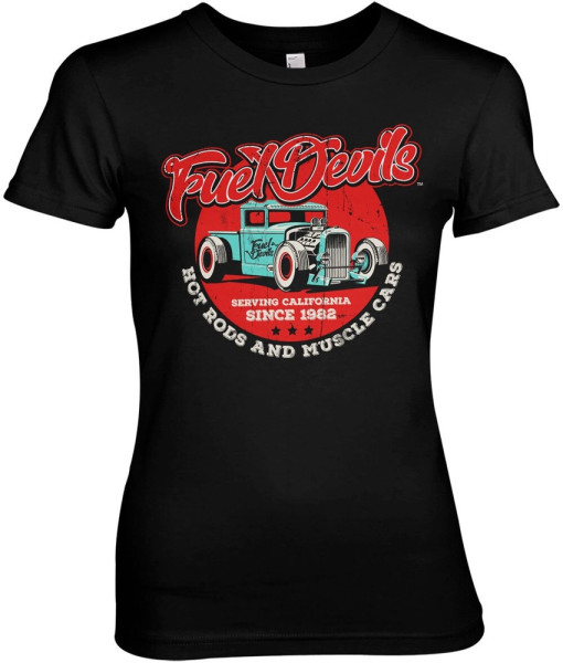 Fuel Devils Serving California Girly Tee Damen T-Shirt Black