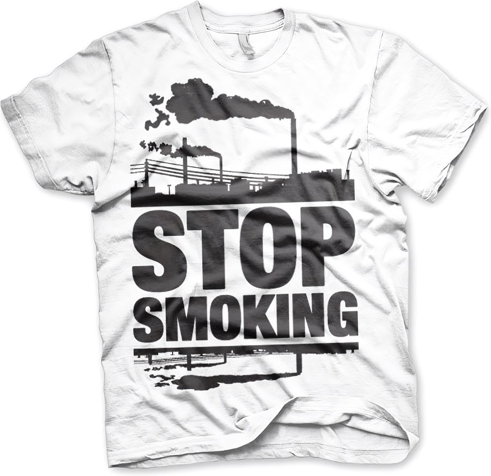 Hybris Stop Smoking T-Shirt Weiß - Herren / Unisex