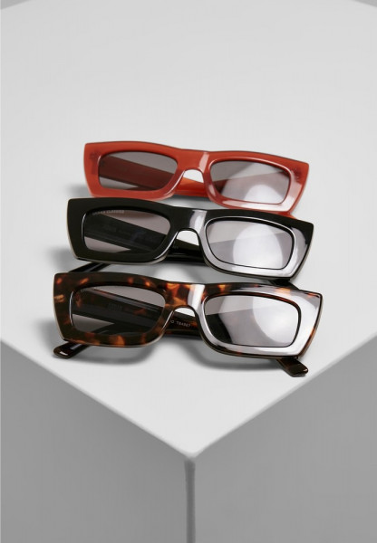 Urban Classics Sunglasses Sanremo 3-Pack Black/Red/Amber