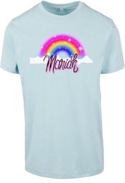 Merchcode Damen T-Shirt Ladies Mariah Rainbow Tee Ocean Blue