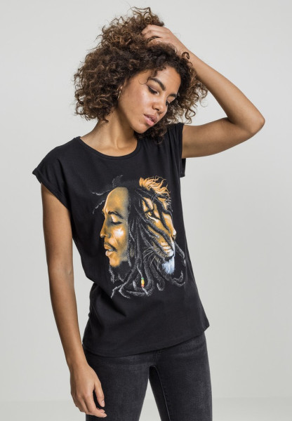 Mister Tee Damen T-Shirt Ladies Bob Marley Lion Face Tee