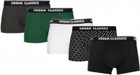 Urban Classics Boxershort Boxer Shorts 5-Pack White+Dgrn+Char.+Logo Aop+Black