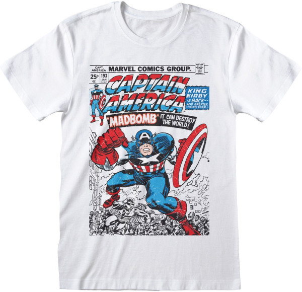 Marvel Comics Captain America - Comic Cover T-Shirt White