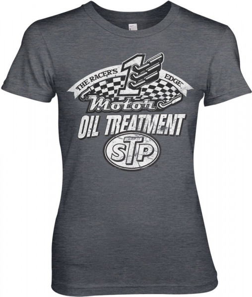 STP Oil Treatment Distressed Girly Tee Damen T-Shirt Dark-Heather
