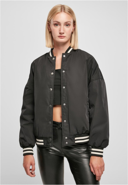Urban Classics Damen Jacke Ladies Oversized Recycled College Jacket Black