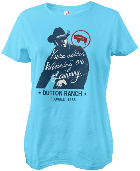 Yellowstone Winning Or Learning Girly Tee Damen T-Shirt Skyblue