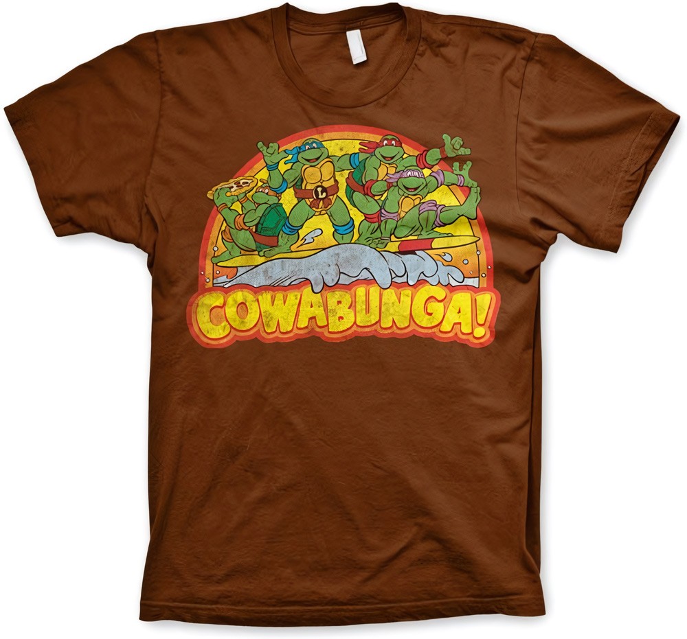 Teenage Mutant Ninja Turtles TMNT Cowabunga T-Shirt Braun - Herren / Unisex