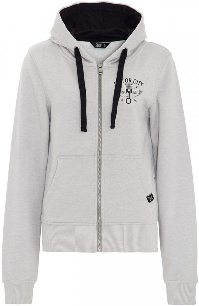 Queen Kerosin Hoodie Jacke mit geteilten Kängurutaschen QK4196161085 Grey